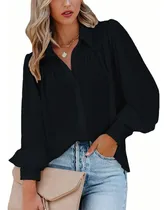 Comprar Increíble Blusas De Gasa Manga Larga Casuales Dama