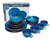 Comprar Set De Vajillas De 20 Piezas Azul