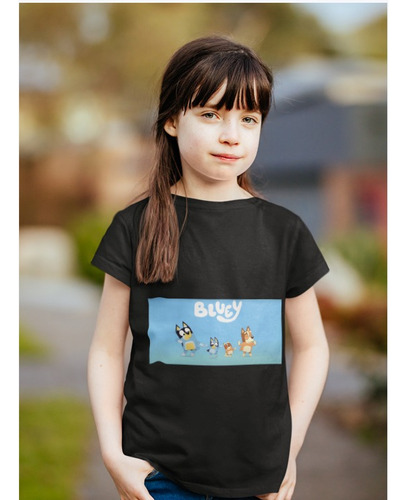 Polera Unisex Infantil Bluey Perrito Familia About Estampado