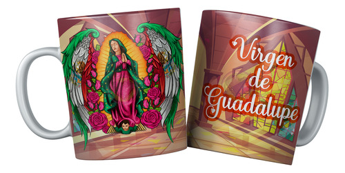 Taza Virgen Maria Angel Tricolor, Regalo, Velada M19