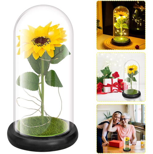 Girasol Eterno Artifial Con Luces Led Ideal Para Decorar