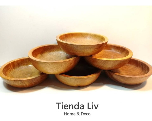 Imagen 6 de 6 de Cazuelas Cuenco Madera Calden 14 Cm Tienda Liv X 10u