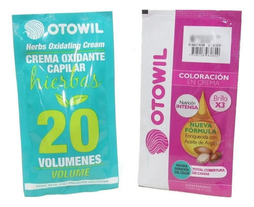 Otowil Tintura N° 4 Castaño + Oxidante 20vol - Sobre 47g