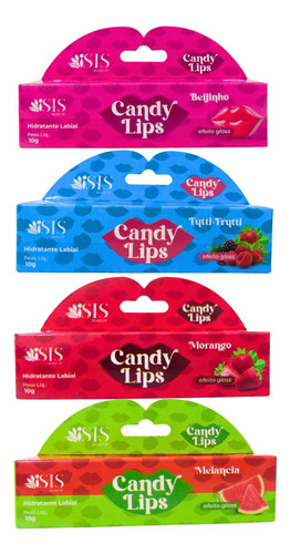Kit Hidratante Labial Isis Candy Lips 10g C/4