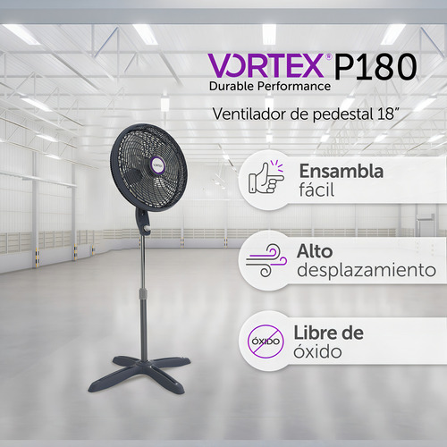 Ventilador De Pedestal De 18 Vortex P180 127v Estructura Gri