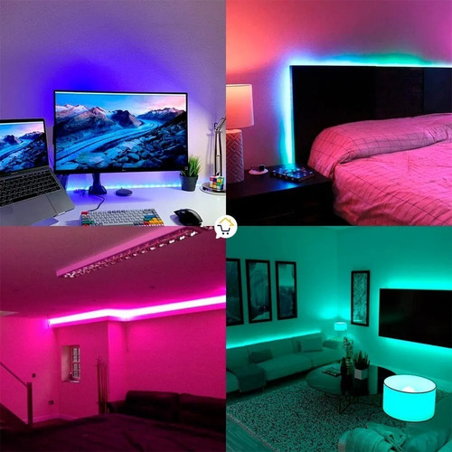 Luz Led Multicolor Rgb Luz 5mts + Control + Adaptador