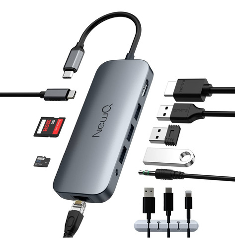 Hub Usb C Para Macbook Newq: Hub Usb-c 9 En 1 Con Hdmi 4k, 3