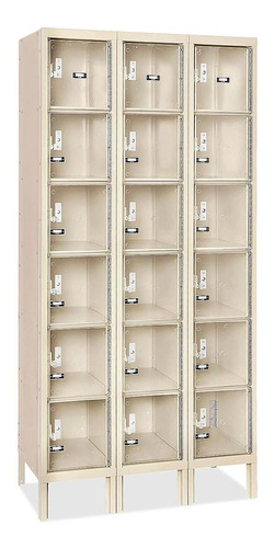 Locker Frente Transp - 6 Puertas, Ensamb, 91x46cm, Canela