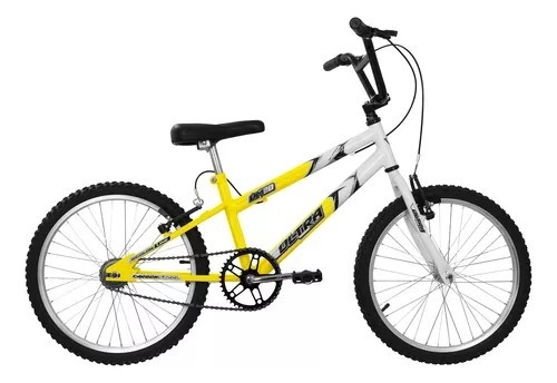 Bicicleta  Ultra Bikes Bike Rebaixada / 1v / Pezinho aro 20 freios v-brakes cor amarelo/branco