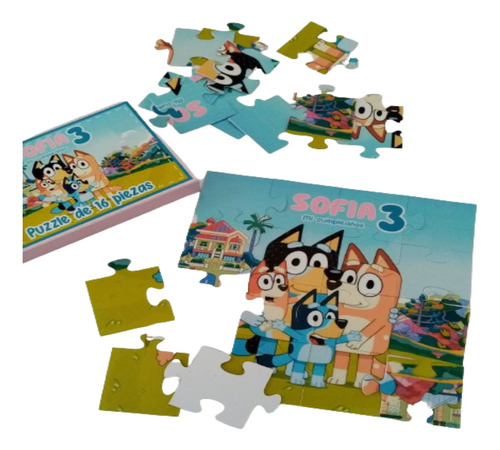 10 Puzzles Personalizados Bluey Sorpresita Infantil Souvenir