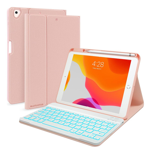 Funda C/teclado Blutlotus Para iPad 2021 9g/8g/7g 10.2 Pink