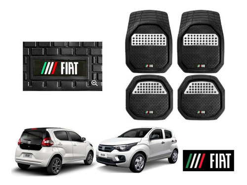 Tapetes 4 Pz Charola 3d Logo Fiat Mobi 2015 2016 2017 2018