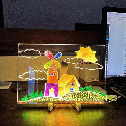 Tablero Dibujo Para Niños Tableros Mágicos Emisores Luz Led