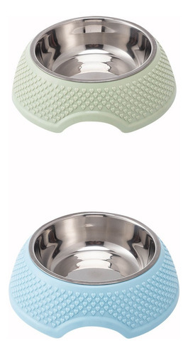 Plato Tazon Comedero Perros Y Mascotas Antiderrapante 2 Pzs