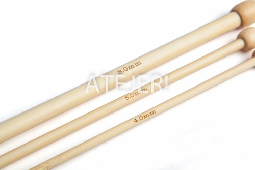 Imagen 2 de 8 de 6 Pares Dos Agujas Tejer Bambu Tricot N° 6 X 6 Pares