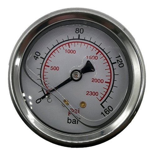 Manômetro Glicerina 1/4 Npt 0-160 Bar / 0-2300 Psi 63mm
