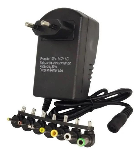 Fonte Regulada Até 12v Com 7 Plugs 42w Al-37ch - Altomex