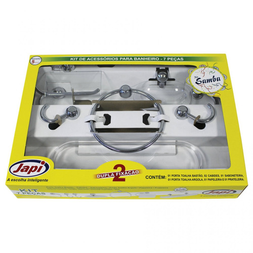 Kit Acessórios Para Banheiro 7 Peças Samba Japi Cd