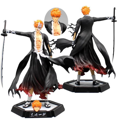 Boneco Bleach Ichigo Hollow Modelo Grande Com 2 Faces