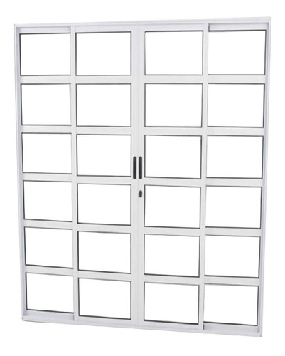 Porta Travessa De Aluminio Branco 4f 2.10 X2.00 L-25 C/fech