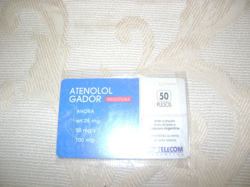 Tarjeta Telefonica Telecom Cortesia Atenolol Gador Edic 3 N2 (Usado)