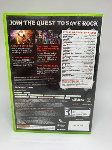 Guitar Hero Warriors Of Rock Xbox 360 Original Midia Fisica