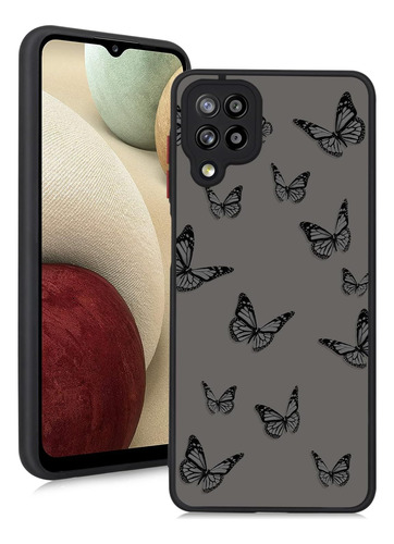 Funda Para Samsung Galaxy A12 - Negra/mariposas