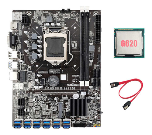 Placa Madre B75 Eth Mining, Adaptador Usb 12 X Pcie+cpu G620