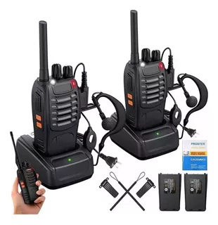 2 Portatil Radios Walkie-talkie Recargable, Con Manos Libres