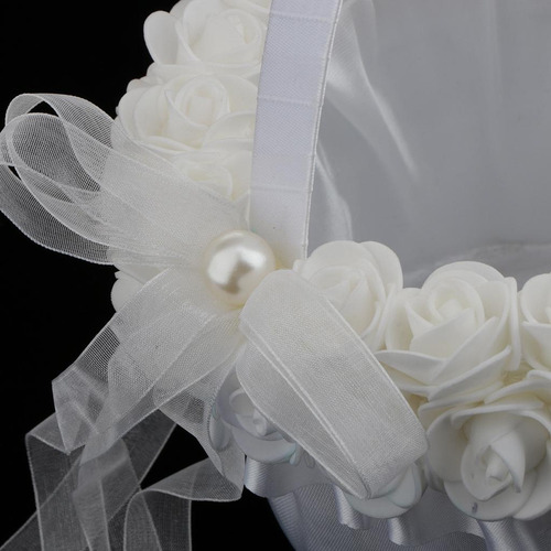 Cesta De Niña De Boda Rústica Con Lazo De Encaje De