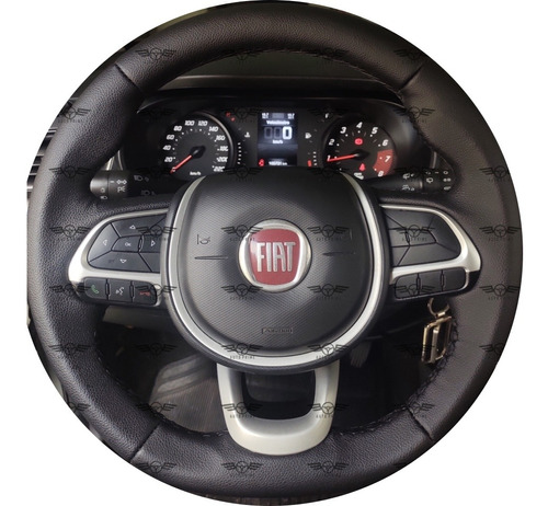 Capa De Volante Costurada Fiat Argo Liso Preto