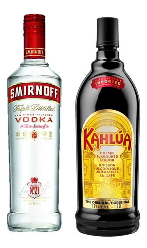 Pack Ruso Negro Vodka Smirnoff 750ml + Kahlua 750ml