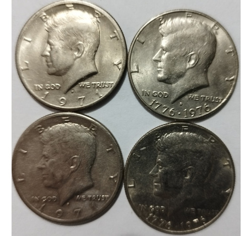 4 Monedas Medio Dollar 2 Años Diferentes 1971 Y 1976