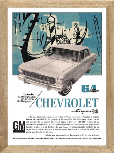 Chevrolet Super 1964, Cuadro, Poster, Publicidad        L220