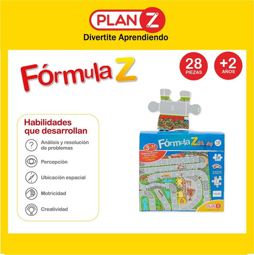 Imagen 3 de 10 de Rompecabezas De Piso Carrera De Autos. Puzzle 28 Piezas