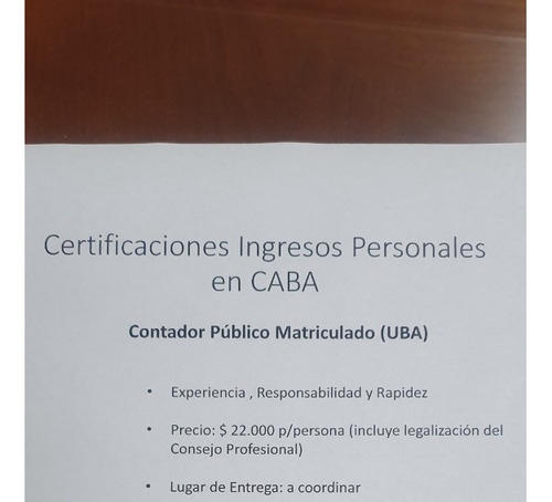 Certificación Ingresos Personales Realizada P/contador (uba)