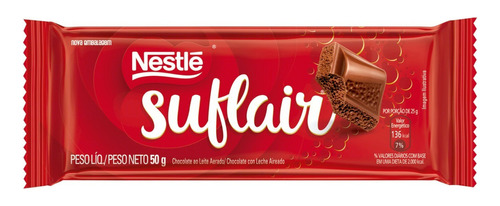 Chocolate ao Leite Aerado Suflair Nestlé  chocolate ao leite pacote 50 g