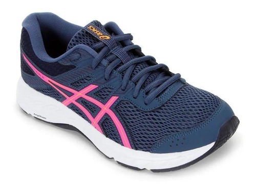 Tenis Asics Contend 6 Azul Marinho/rosa Feminino