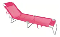 Comprar Reposera Camastro Aluminio Reforzad Catre Plegable 4 Pos Mor Color Rosa Claro
