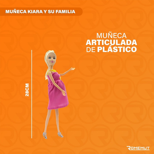 Imagen 6 de 9 de Muñeca Kiara Embarazada Y Su Familia Bebe Accesorios Poppi