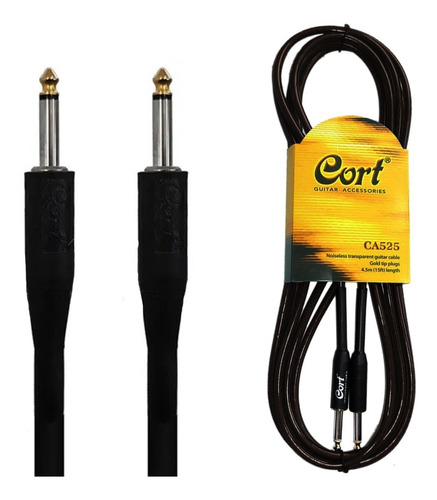 Cable Para Guitarra Bajo Cort Ca525 Plug Plug 4,5 Metros