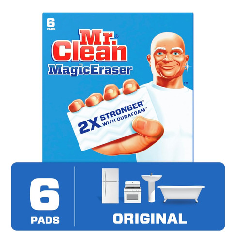 Mr Clean Magic Eraser Esponja Magica Blanca X 6 Unidades