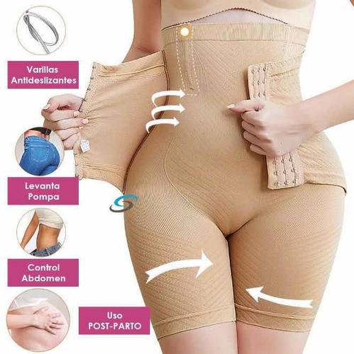 Imagen 6 de 10 de Panty Faja Short Reductora Moldeadora Doble Compresión G 114