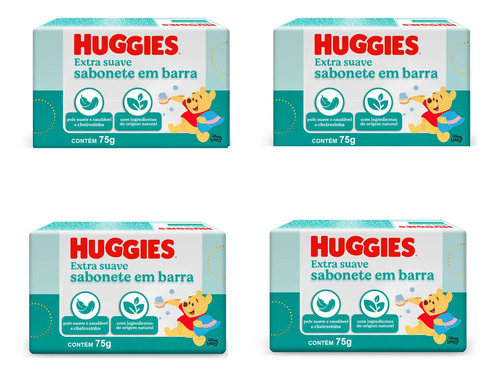 Kit 4 Sabonetes Em Barra Extra Suave 75g - Huggies