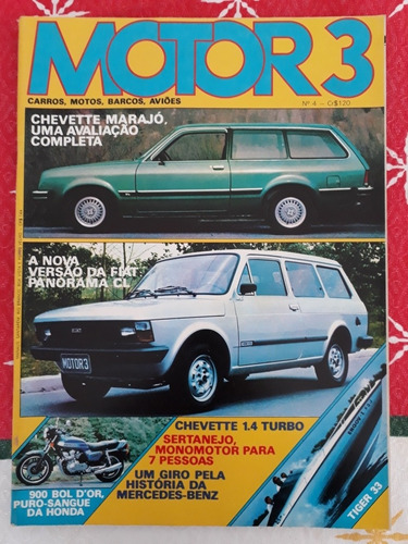 Revista Motor 3 Chevette Sl Avião Sertanejo Cb 900f Tiger 33