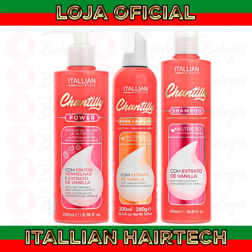 Kit Nutrição De Chantilly Itallian Color 3 Produtos