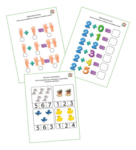 Kit 7 Em 1 - Caderno De Atividades De Matemática Infantil Pré Escola Homeschooling - Aprendizagem Lúdica Com Apostila Completa Capa Dura 299pg