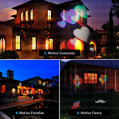 Laser Led Proyector Jardin 6 Fotos Navidad Fiestas Premium