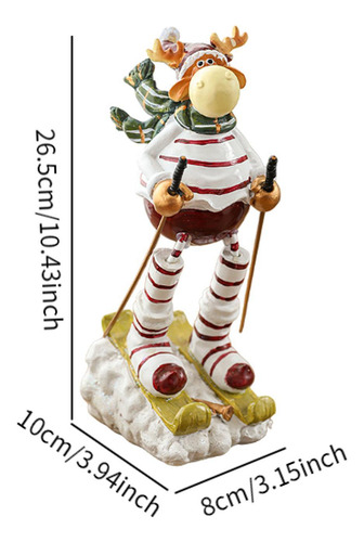 Figura De Reno Esquiador De Navidad, Adorno De Ciervo,