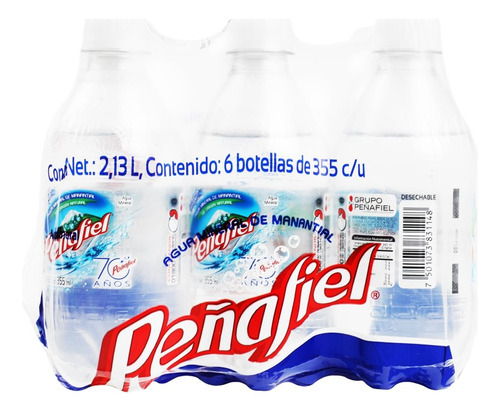 3 Pack Agua Mineral Manantial Peñafiel 355 Ml